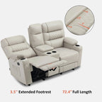 MCombo Canapé inclinable électrique avec console, canapé inclinable électrique avec chauffage et vibrations, ports USB, porte-gobelets PR624