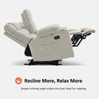 MCombo Canapé inclinable électrique avec console, canapé inclinable électrique avec chauffage et vibrations, ports USB, porte-gobelets PR624