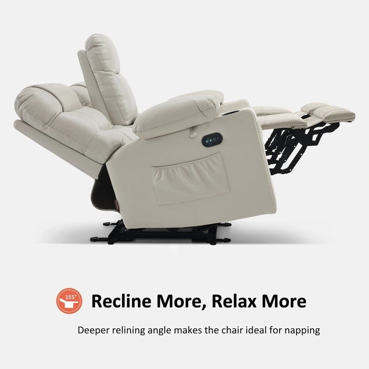 MCombo Canapé inclinable électrique avec console, canapé inclinable électrique avec chauffage et vibrations, ports USB, porte-gobelets PR624