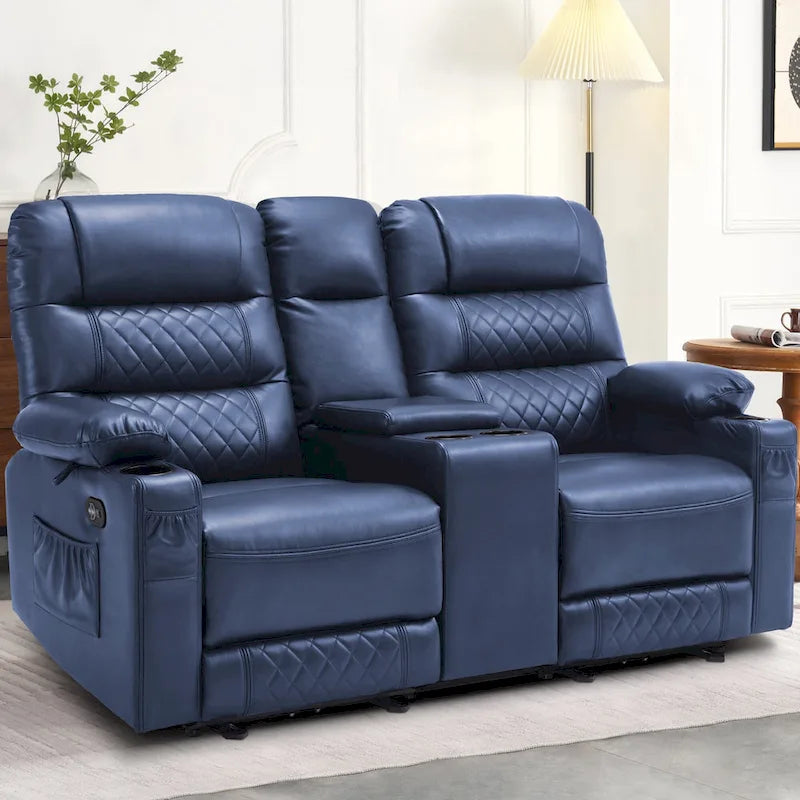 MCombo Canapé inclinable électrique avec console, canapé inclinable électrique avec chauffage et vibrations, ports USB, porte-gobelets PR624
