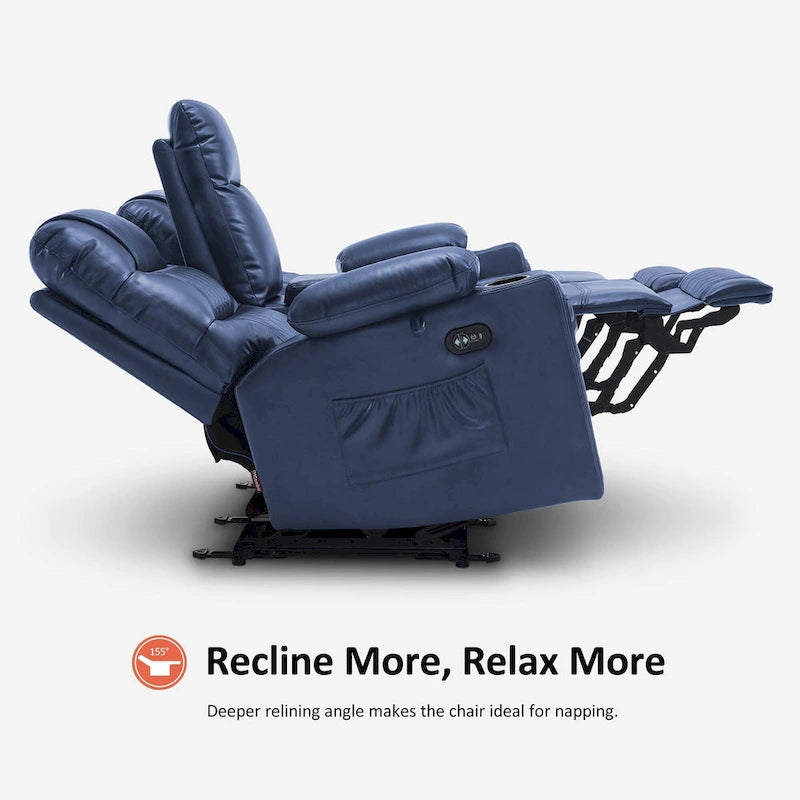 MCombo Canapé inclinable électrique avec console, canapé inclinable électrique avec chauffage et vibrations, ports USB, porte-gobelets PR624