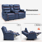 MCombo Canapé inclinable électrique avec console, canapé inclinable électrique avec chauffage et vibrations, ports USB, porte-gobelets PR624