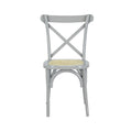 Chaise de salle à manger classique Colmar en bois et rotin avec dossier en X, naturel (Lot de 2) par JONATHAN Y