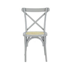 Chaise de salle à manger classique Colmar en bois et rotin avec dossier en X, naturel (Lot de 2) par JONATHAN Y