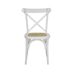 Chaise de salle à manger classique Colmar en bois et rotin avec dossier en X, naturel (Lot de 2) par JONATHAN Y