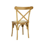 Chaise de salle à manger classique Colmar en bois et rotin avec dossier en X, naturel (Lot de 2) par JONATHAN Y