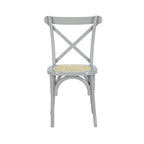 Chaise de salle à manger classique Colmar en bois et rotin avec dossier en X, naturel (Lot de 2) par JONATHAN Y