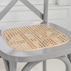 Chaise de salle à manger classique Colmar en bois et rotin avec dossier en X, naturel (Lot de 2) par JONATHAN Y