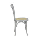 Chaise de salle à manger classique Colmar en bois et rotin avec dossier en X, naturel (Lot de 2) par JONATHAN Y