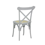 Chaise de salle à manger classique Colmar en bois et rotin avec dossier en X, naturel (Lot de 2) par JONATHAN Y