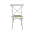 Chaise de salle à manger classique Colmar en bois et rotin avec dossier en X, naturel (Lot de 2) par JONATHAN Y