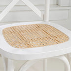 Chaise de salle à manger classique Colmar en bois et rotin avec dossier en X, naturel (Lot de 2) par JONATHAN Y