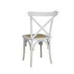 Chaise de salle à manger classique Colmar en bois et rotin avec dossier en X, naturel (Lot de 2) par JONATHAN Y