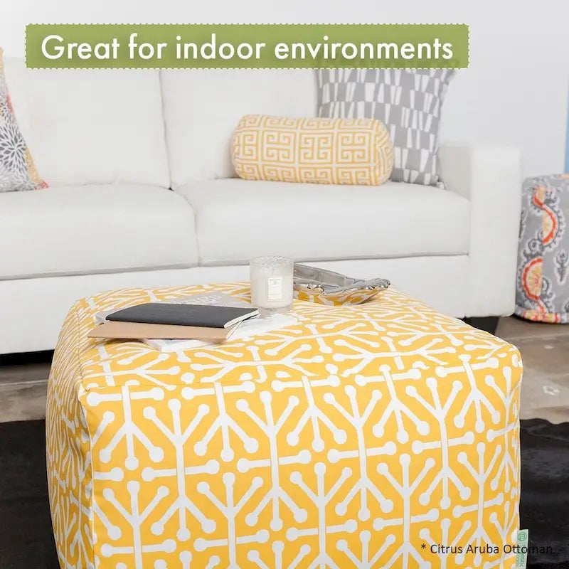 Pouf ottoman en velours Majestic Home Goods Indoor Villa