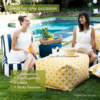 Pouf ottoman en velours Majestic Home Goods Indoor Villa