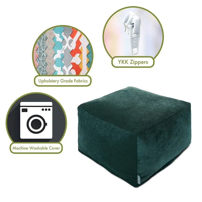Pouf ottoman en velours Majestic Home Goods Indoor Villa