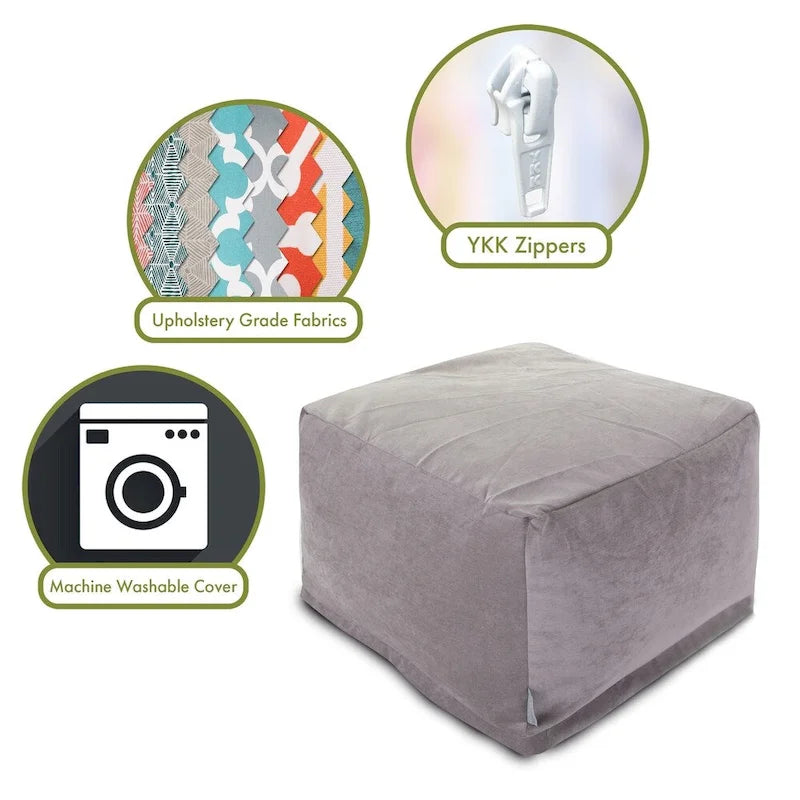 Pouf ottoman en velours Majestic Home Goods Indoor Villa