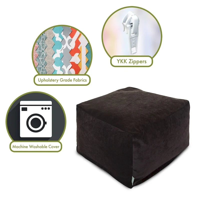 Pouf ottoman en velours Majestic Home Goods Indoor Villa