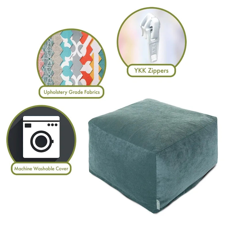 Pouf ottoman en velours Majestic Home Goods Indoor Villa