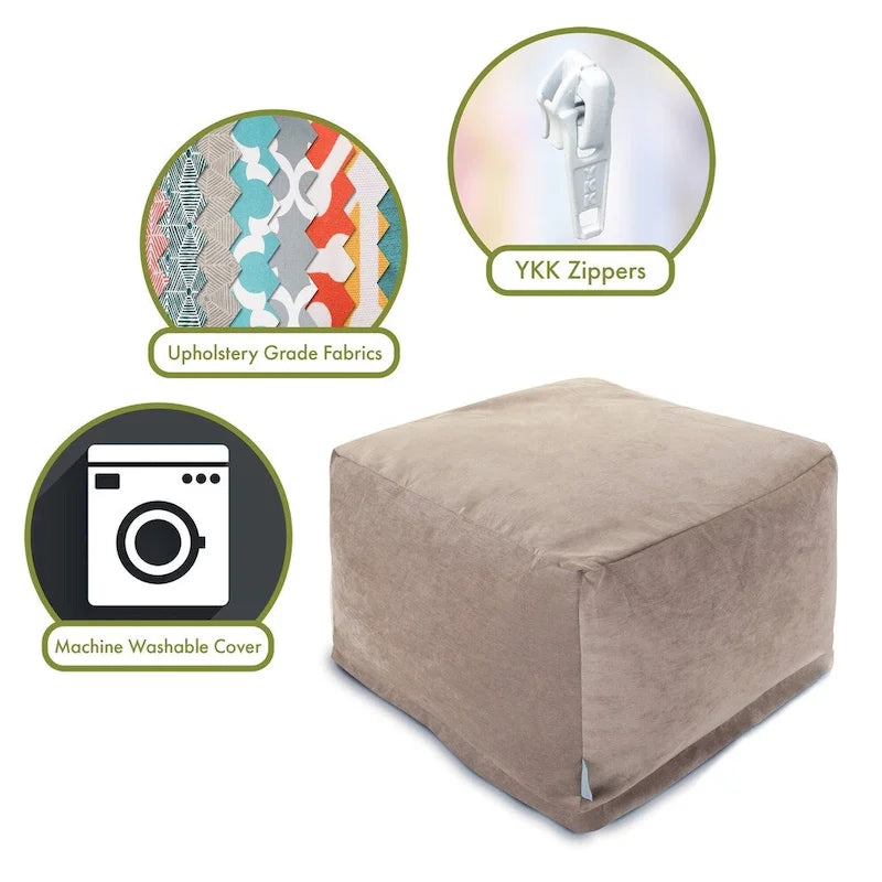 Pouf ottoman en velours Majestic Home Goods Indoor Villa