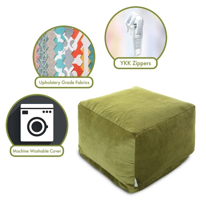 Pouf ottoman en velours Majestic Home Goods Indoor Villa