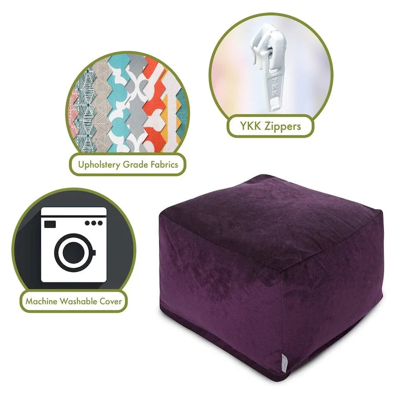 Pouf ottoman en velours Majestic Home Goods Indoor Villa
