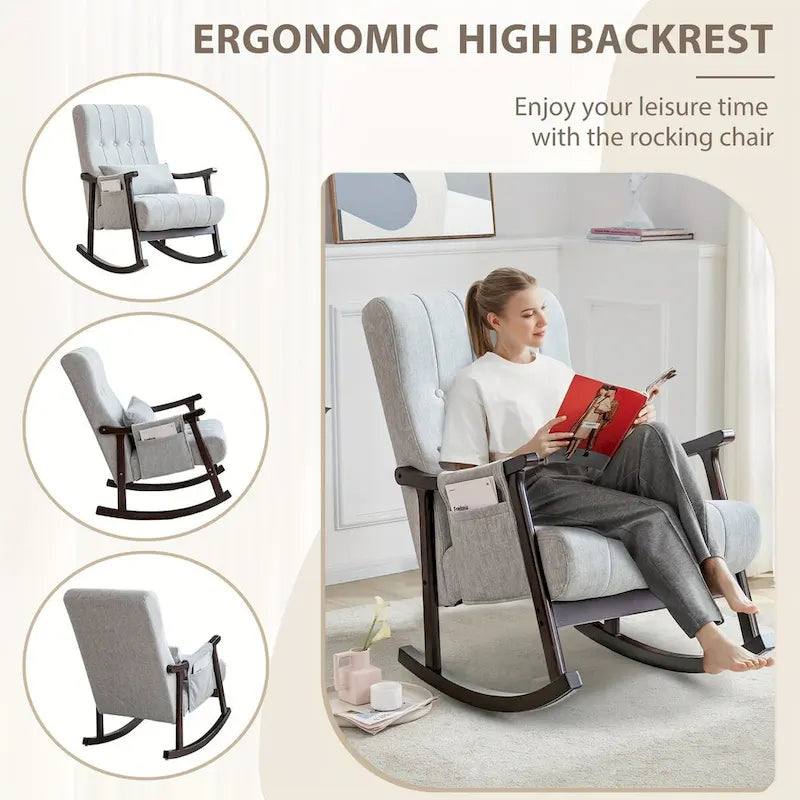 Fauteuil à bascule en bois massif