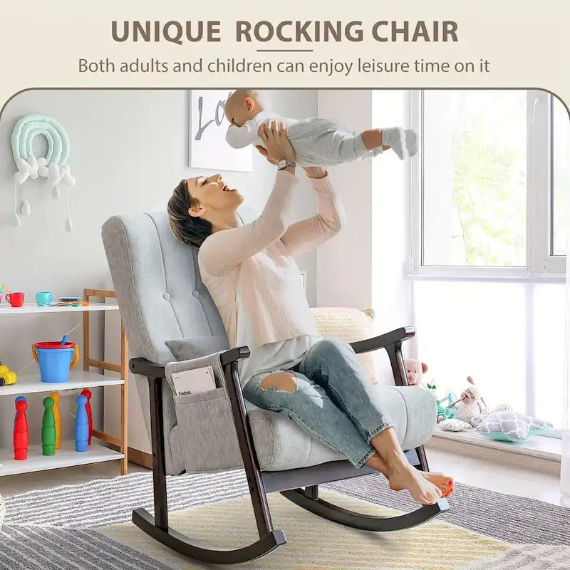 Fauteuil à bascule en bois massif