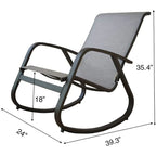 Fauteuil à bascule d'extérieur contemporain Kozyard avec assise en toile tendue