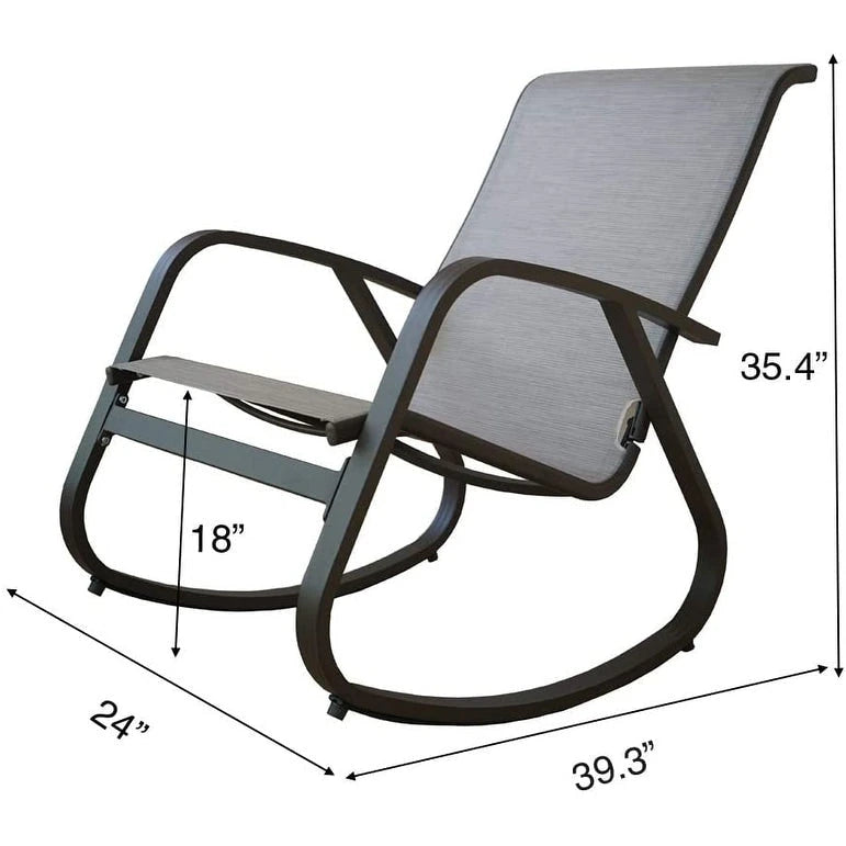 Fauteuil à bascule d'extérieur contemporain Kozyard avec assise en toile tendue