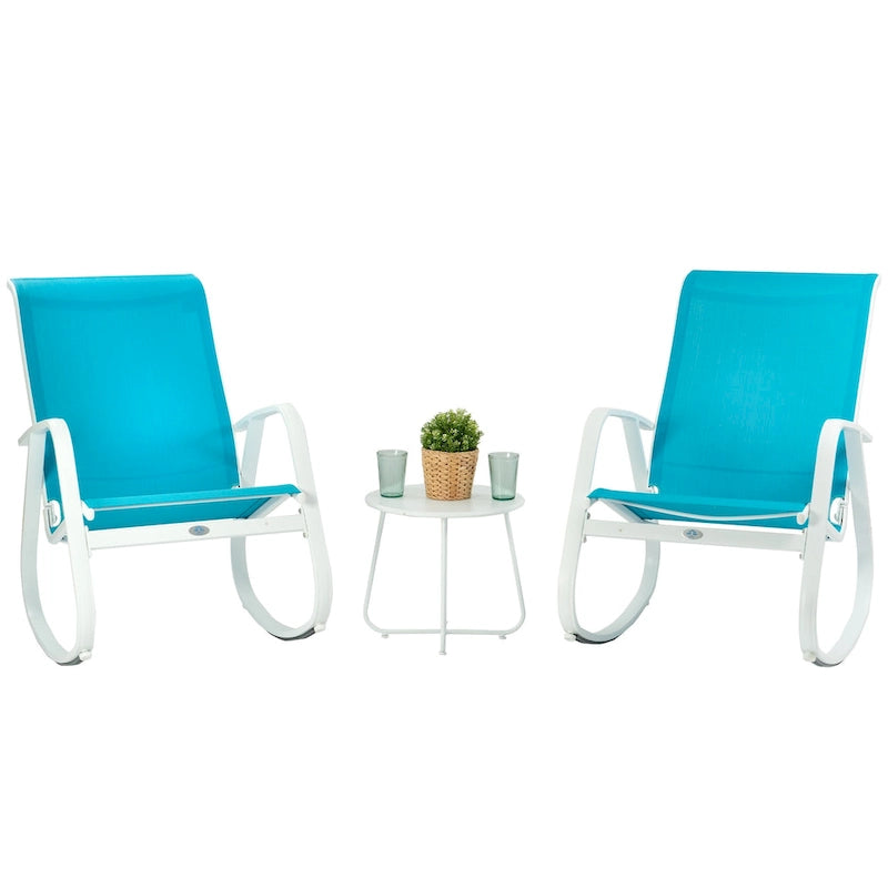 Fauteuil à bascule d'extérieur contemporain Kozyard avec assise en toile tendue