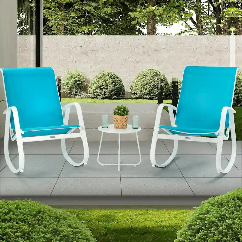 Fauteuil à bascule d'extérieur contemporain Kozyard avec assise en toile tendue