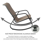Fauteuil à bascule d'extérieur contemporain Kozyard avec assise en toile tendue