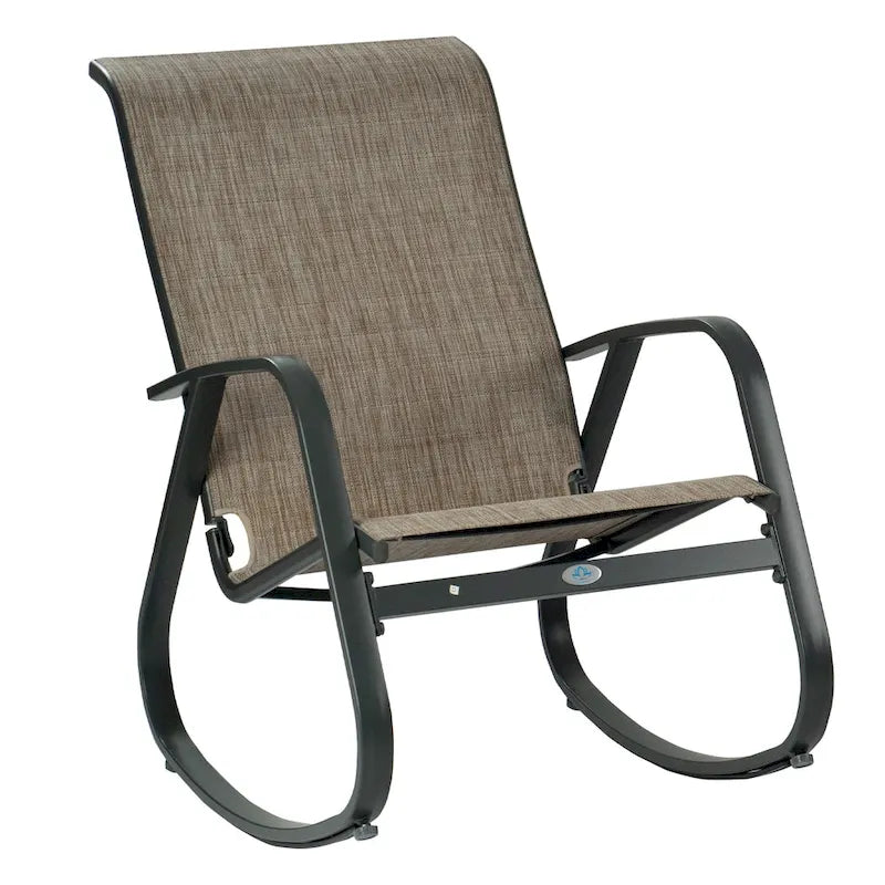 Fauteuil à bascule d'extérieur contemporain Kozyard avec assise en toile tendue
