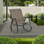 Fauteuil à bascule d'extérieur contemporain Kozyard avec assise en toile tendue