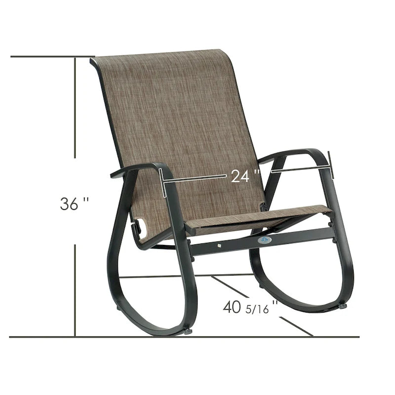 Fauteuil à bascule d'extérieur contemporain Kozyard avec assise en toile tendue