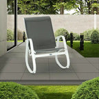 Fauteuil à bascule d'extérieur contemporain Kozyard avec assise en toile tendue