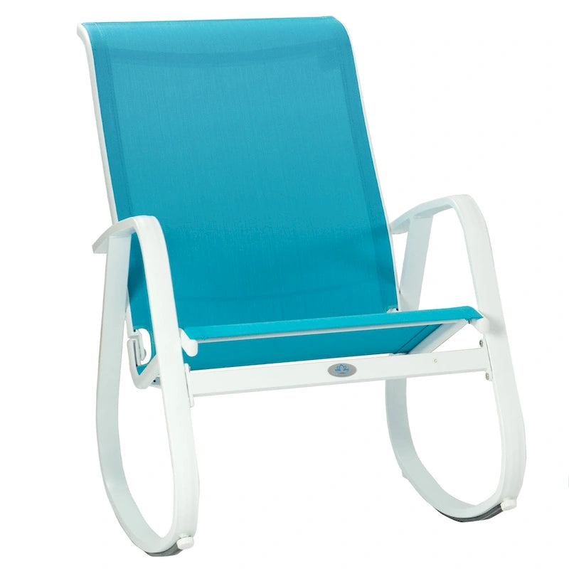 Fauteuil à bascule d'extérieur contemporain Kozyard avec assise en toile tendue