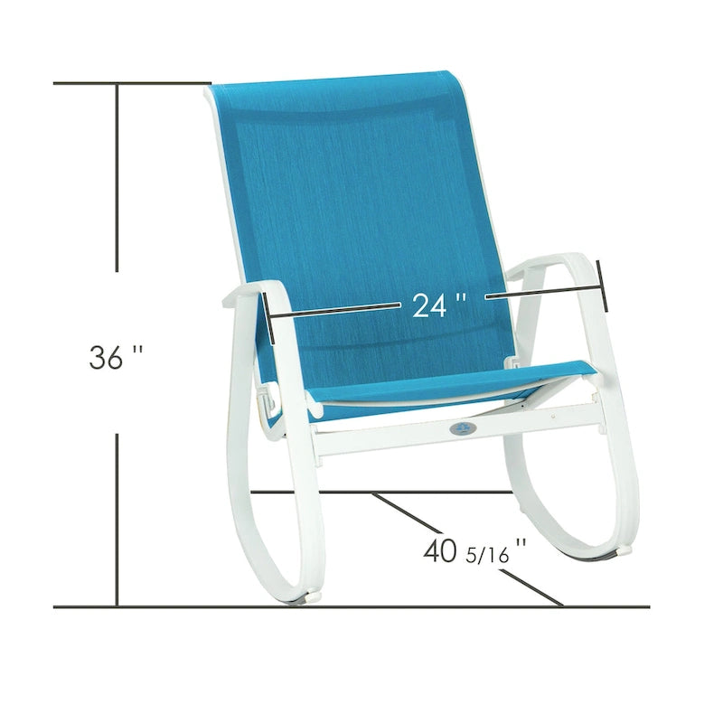 Fauteuil à bascule d'extérieur contemporain Kozyard avec assise en toile tendue