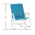 Fauteuil à bascule d'extérieur contemporain Kozyard avec assise en toile tendue