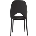 Lot de 4 chaises de salle à manger rembourrées LeisureMod Collection Amalfi avec dossier ouvert incurvé et pieds en fer thermolaqué pour cuisine et salle à manger