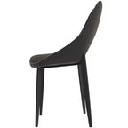 Lot de 4 chaises de salle à manger rembourrées LeisureMod Collection Amalfi avec dossier ouvert incurvé et pieds en fer thermolaqué pour cuisine et salle à manger