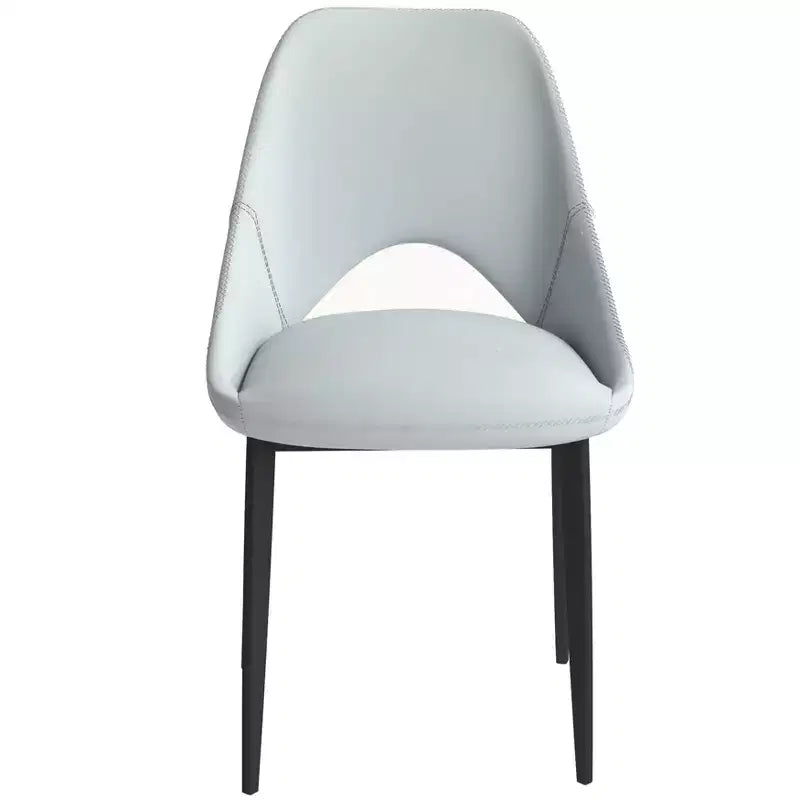 Lot de 4 chaises de salle à manger rembourrées LeisureMod Collection Amalfi avec dossier ouvert incurvé et pieds en fer thermolaqué pour cuisine et salle à manger