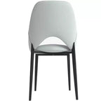 Lot de 4 chaises de salle à manger rembourrées LeisureMod Collection Amalfi avec dossier ouvert incurvé et pieds en fer thermolaqué pour cuisine et salle à manger