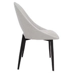 Lot de 4 chaises de salle à manger rembourrées LeisureMod Collection Amalfi avec dossier ouvert incurvé et pieds en fer thermolaqué pour cuisine et salle à manger