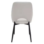 Lot de 4 chaises de salle à manger rembourrées LeisureMod Collection Amalfi avec dossier ouvert incurvé et pieds en fer thermolaqué pour cuisine et salle à manger