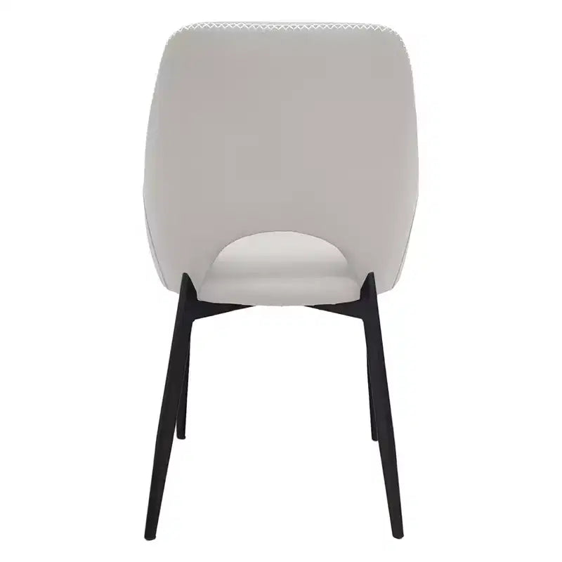 Lot de 4 chaises de salle à manger rembourrées LeisureMod Collection Amalfi avec dossier ouvert incurvé et pieds en fer thermolaqué pour cuisine et salle à manger