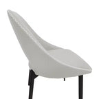 Lot de 4 chaises de salle à manger rembourrées LeisureMod Collection Amalfi avec dossier ouvert incurvé et pieds en fer thermolaqué pour cuisine et salle à manger