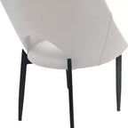 Lot de 4 chaises de salle à manger rembourrées LeisureMod Collection Amalfi avec dossier ouvert incurvé et pieds en fer thermolaqué pour cuisine et salle à manger