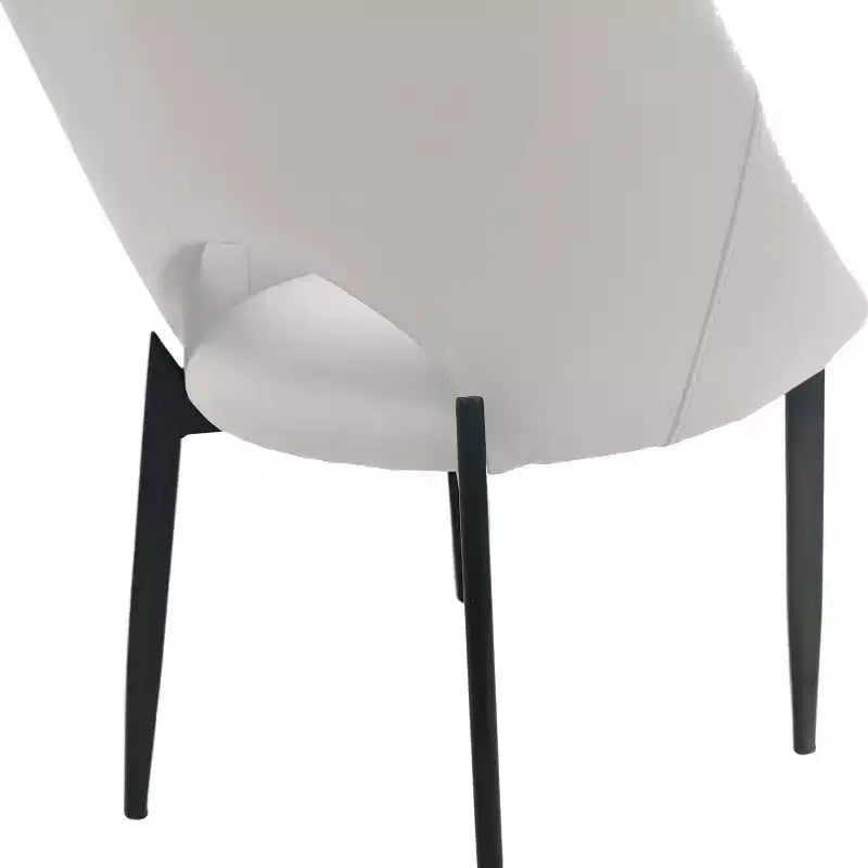 Lot de 4 chaises de salle à manger rembourrées LeisureMod Collection Amalfi avec dossier ouvert incurvé et pieds en fer thermolaqué pour cuisine et salle à manger